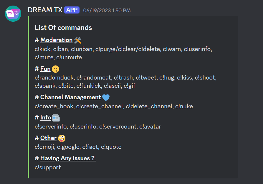 Discord Moderation bot Image